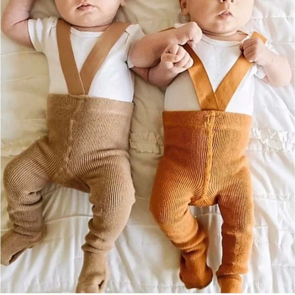 Kocakid Brown Suspender Tights for Baby - 6-12 Months